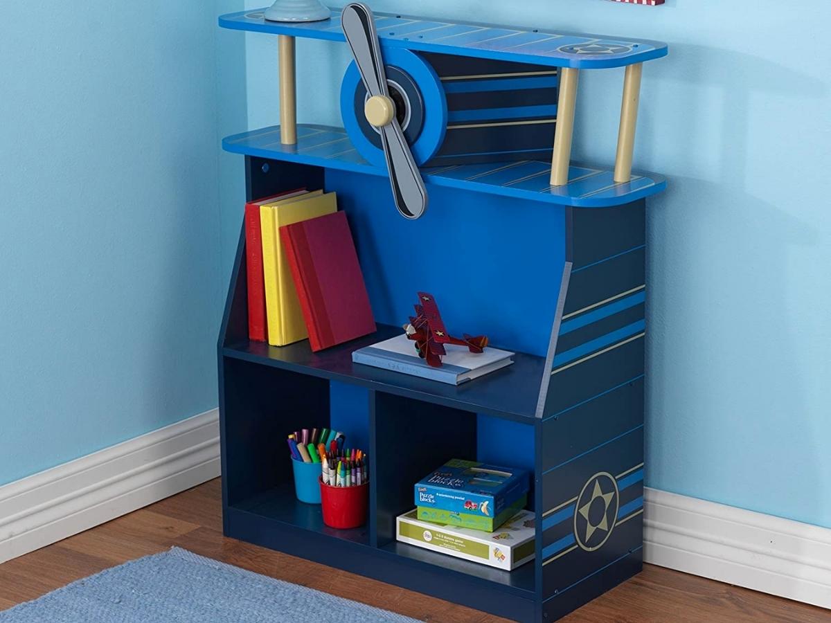 kidkraft airplane bookcase in child's room