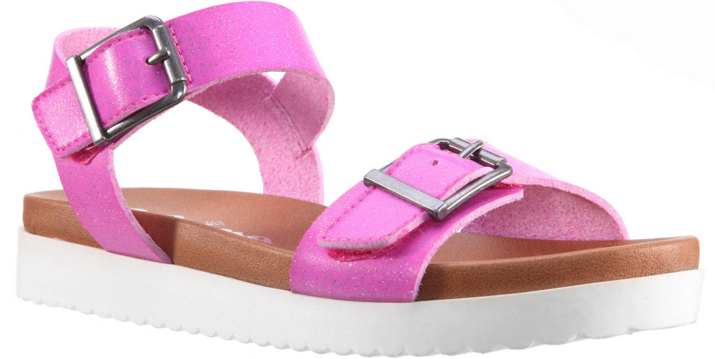 pink and white sandal