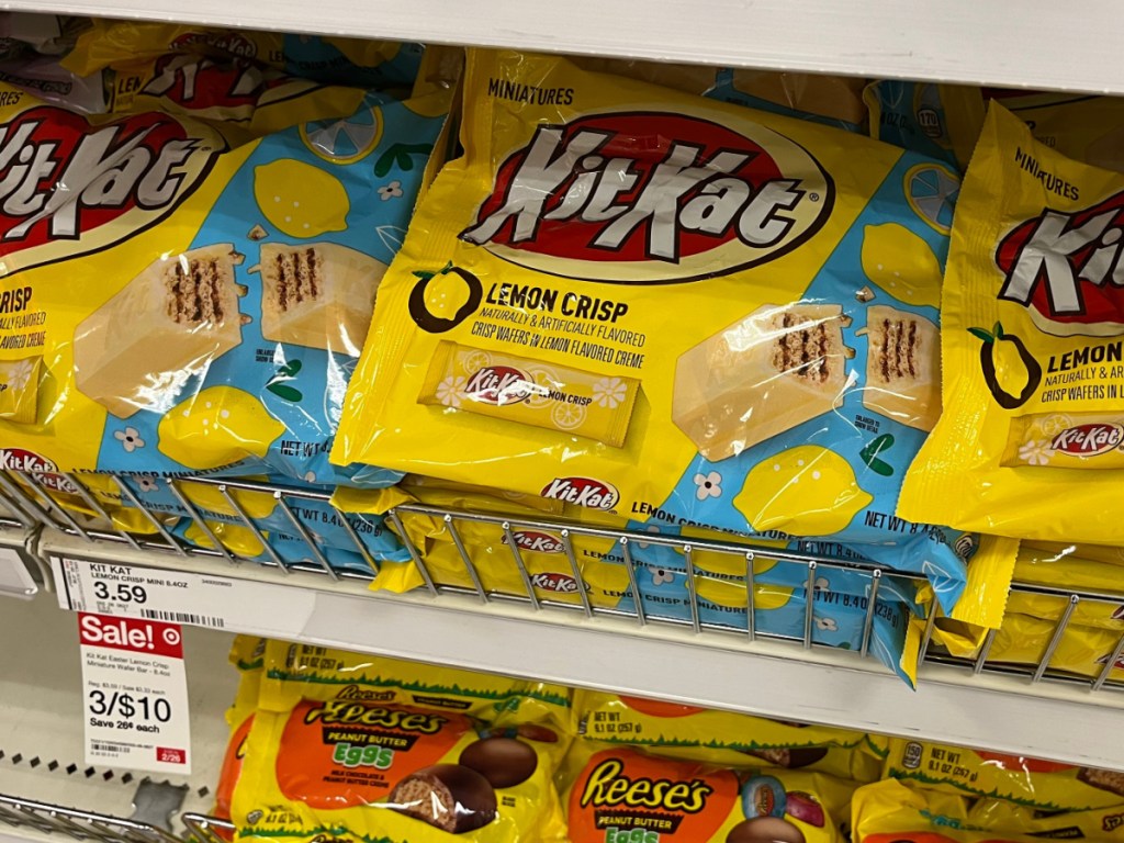 bags of lemon-flavored candy on store shelf