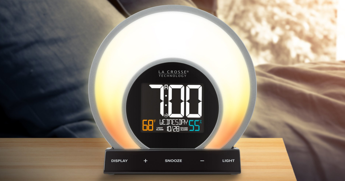 La Crosse Technology Digital Soluna Sunrise & Sunset LCD Light Alarm Clock w/ USB port
