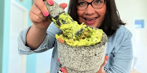 Granite Mortar & Pestle Set w/ Lid & Spoon Only $23.99 on Amazon | Perfect for Making Guacamole