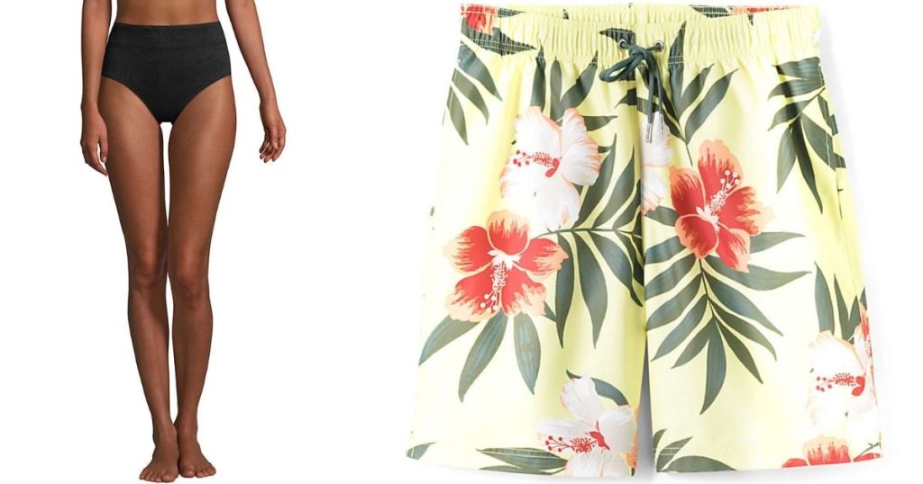 two Lands' End Swim bottoms