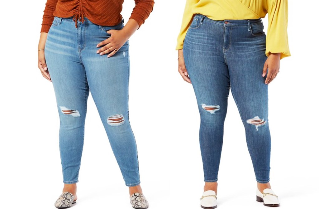 two women modeling levis jeans