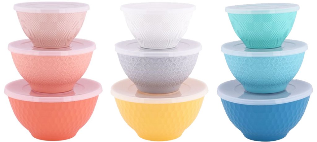 sets of mixing bowls in different colors