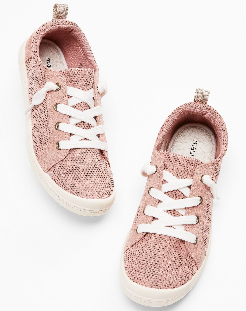 pair of pink slip on sneakers