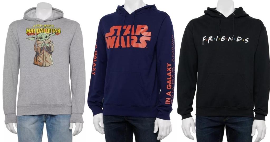 men's star wars and friends graphic hoodies