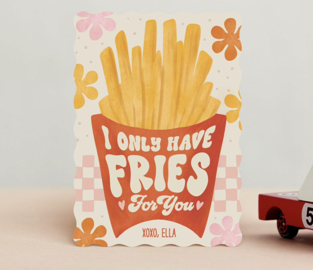 I Only Have Fries For You valentines day card stock photo