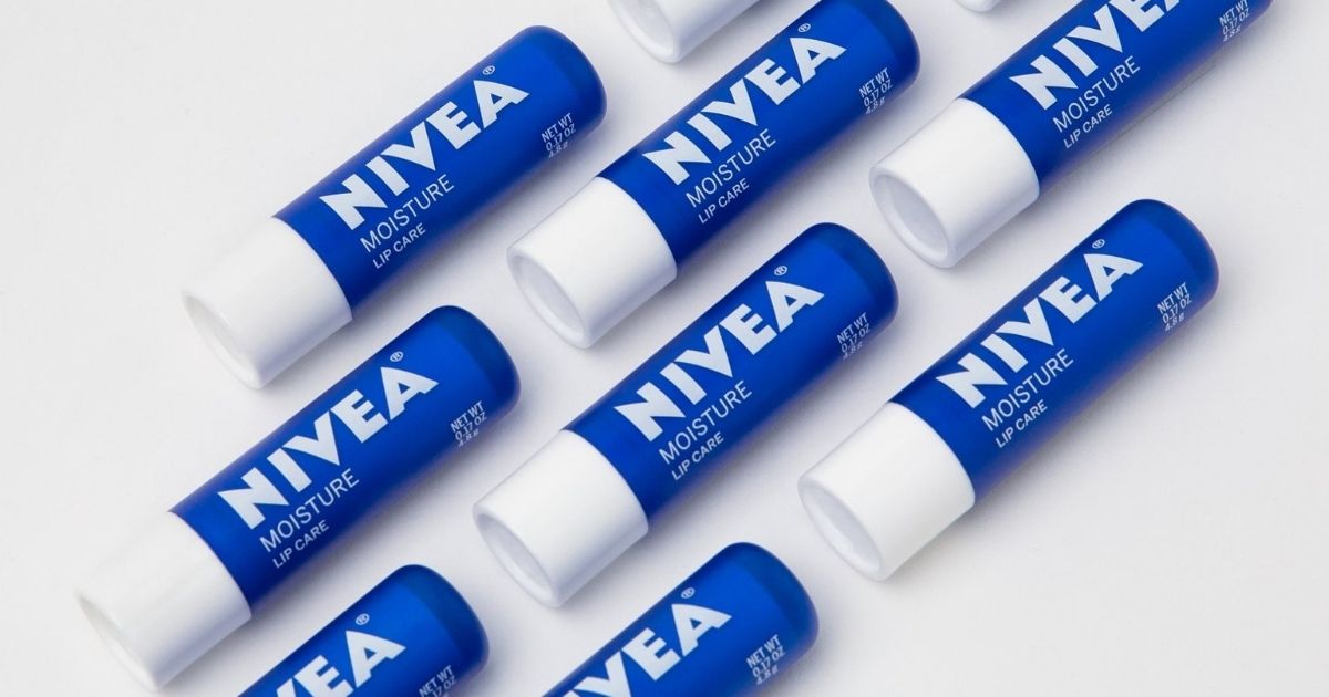 group of NIVEA lip balms