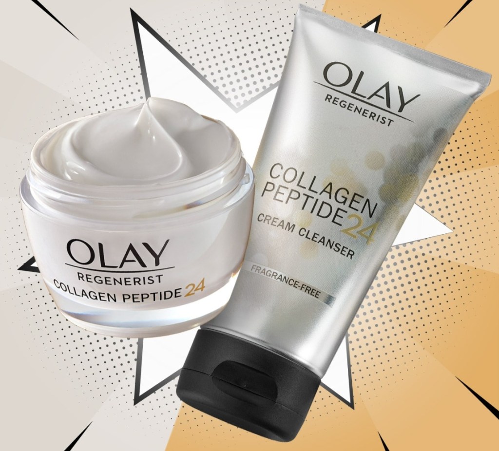 Olay Collagen Peptide moisturizer and cleanser
