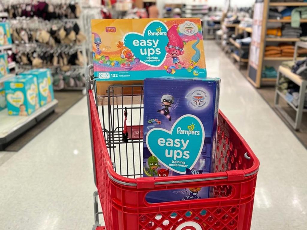 pampers easy ups in target shopping cart