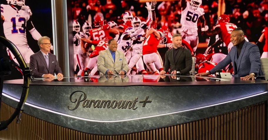 Paramount Plus NFL commentary on screen