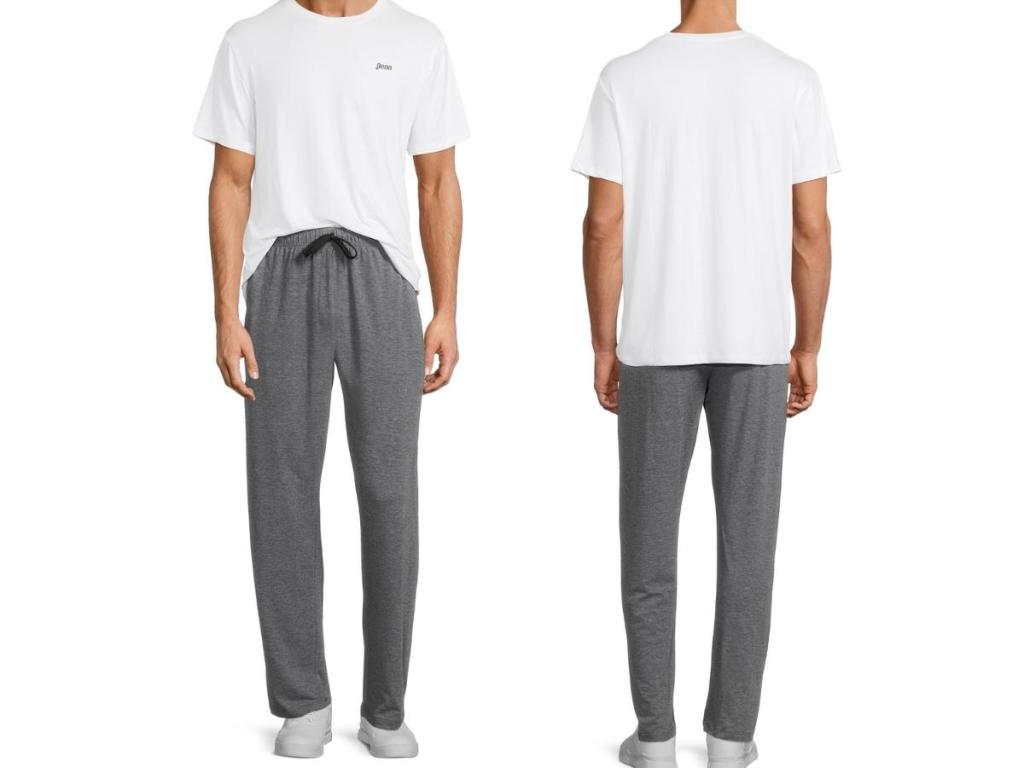 man modeling penn 2-piece lounge set with t-shirt and pants