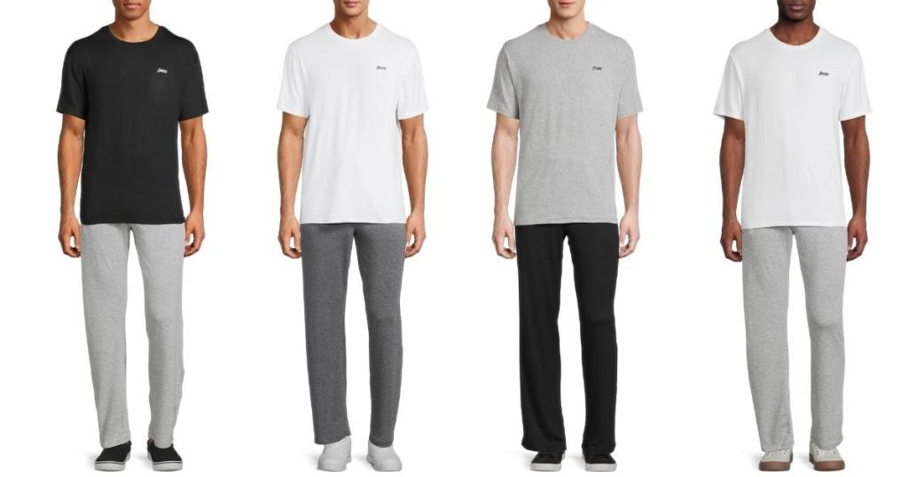 men modeling penn 2-piece lounge set with t-shirt and pants