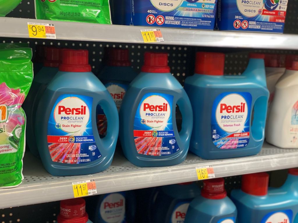 persil laundry detergent on a shelf at Walmart