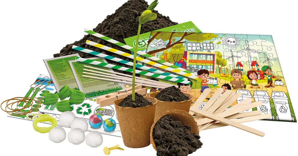 planting materials for kids with leaflets with instructions
