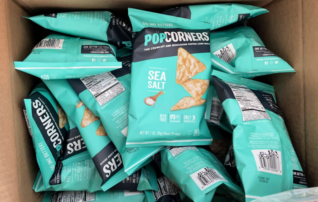 Popcorners Snacks Gluten-Free Chips 20-Count Sea Salt Flavor