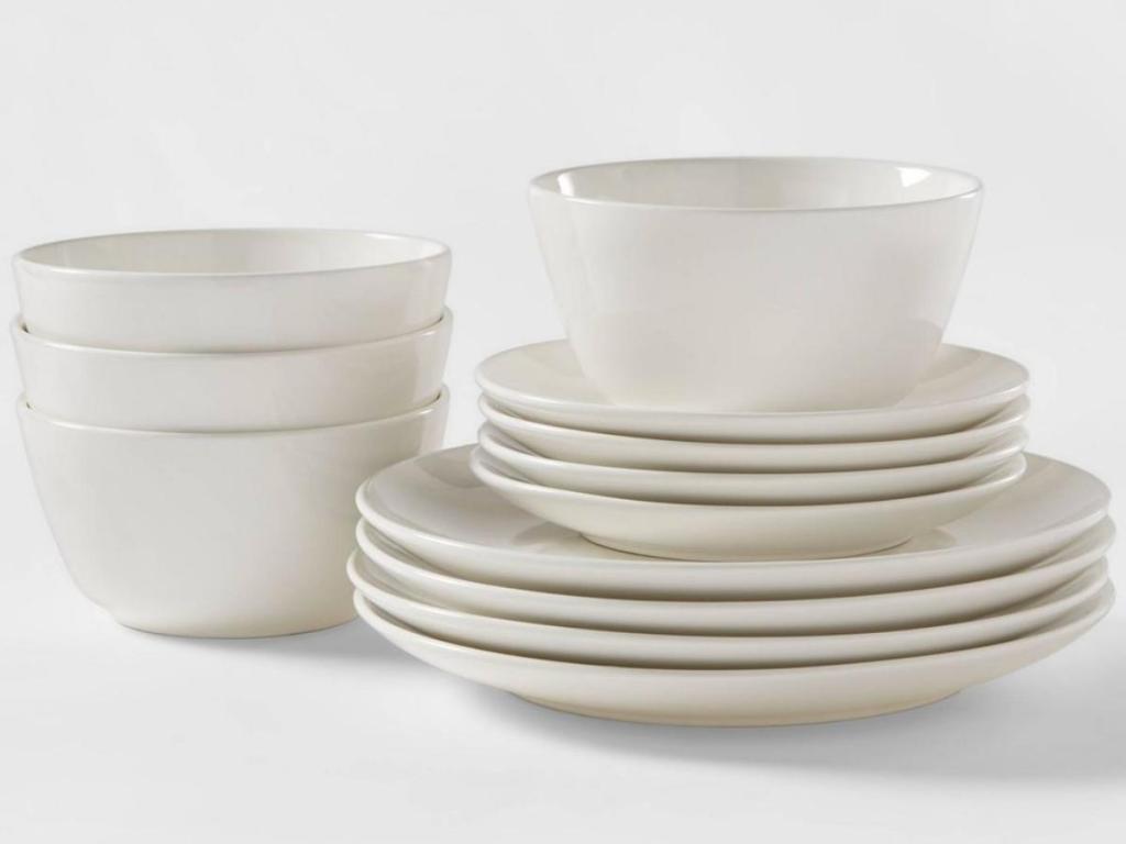 Project 62 12-Piece Stoneware Avesta Dinnerware Set, White
