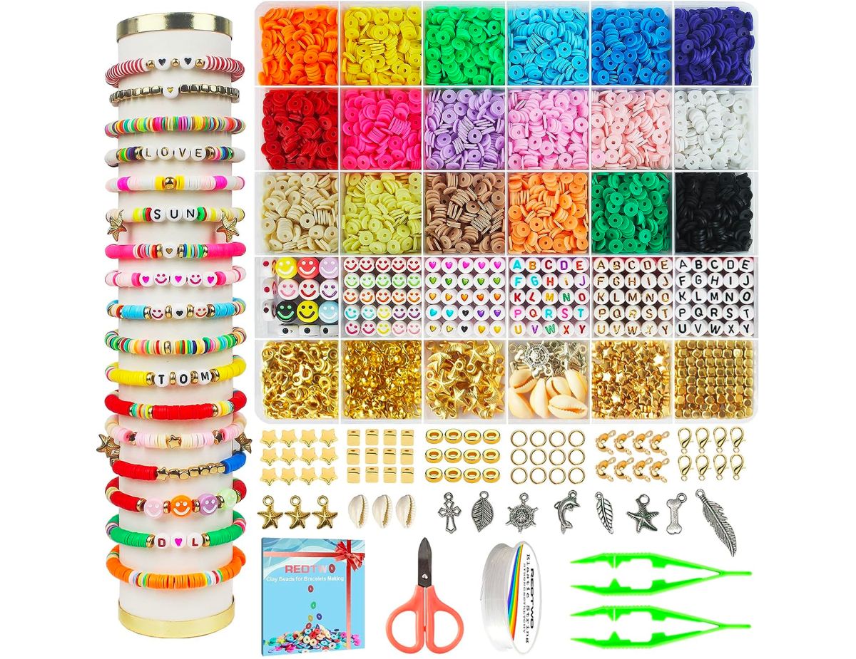 Redtwo 5100-Piece Clay Beads Bracelet Making Kit