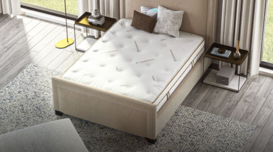 Saatva mattress on a bed