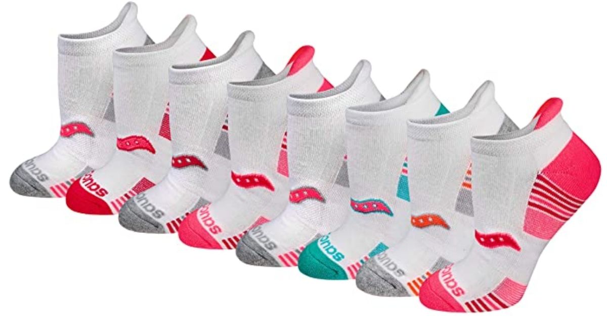 variety of colorful Saucony socks