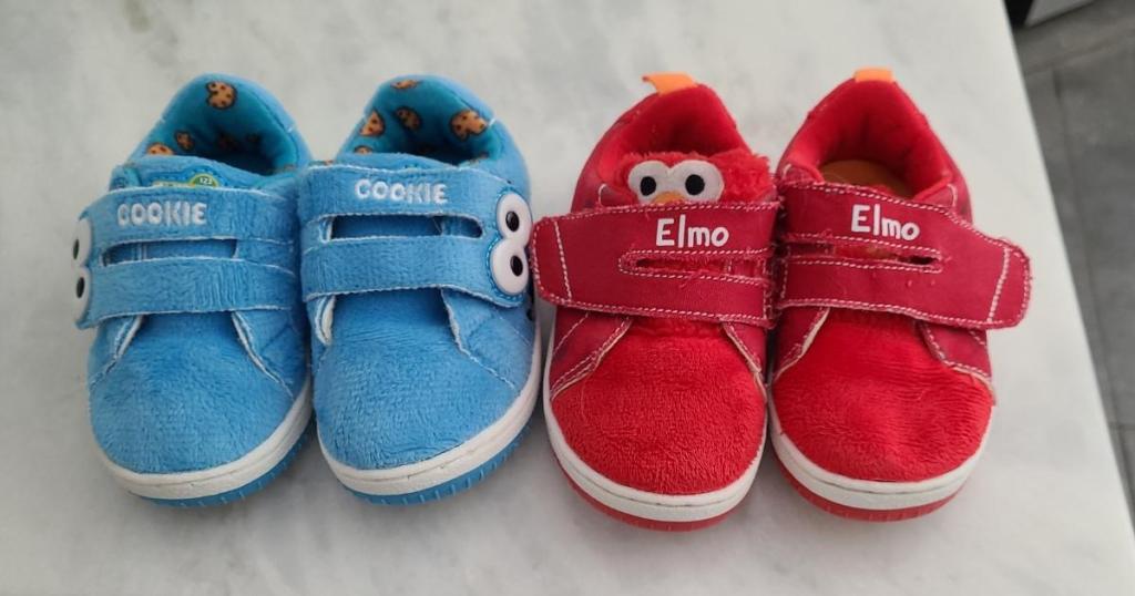 sesame street cookie monster and elmo kids sneakers