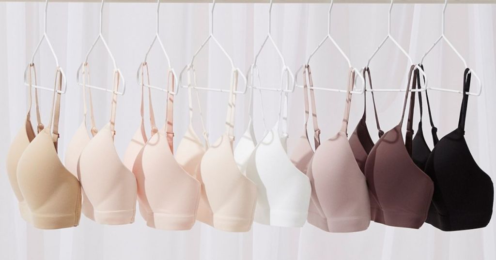 row of women's bras