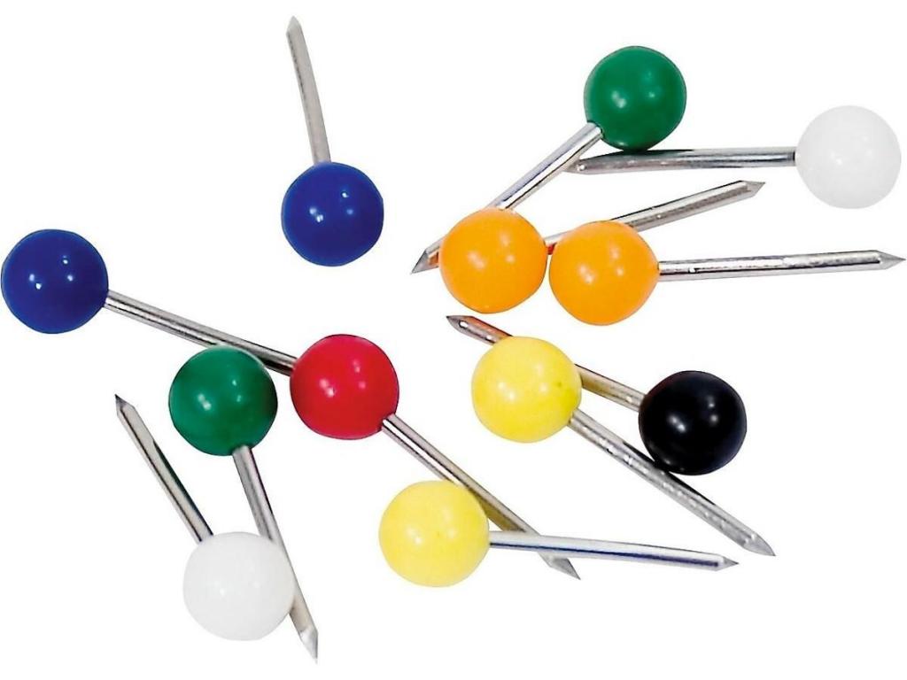 staples assorted color push pins