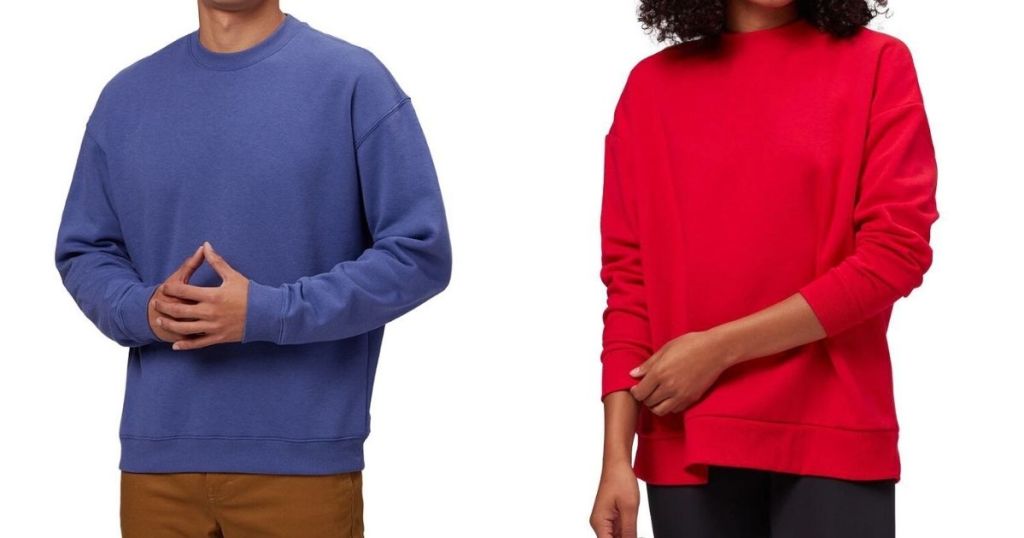 two people wearing sweatshirts