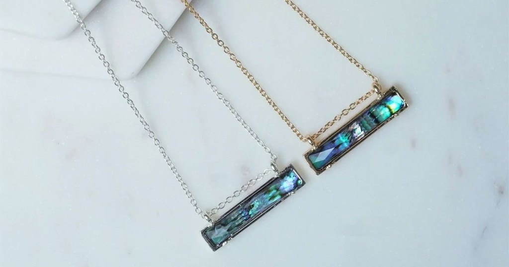 two stone bar necklaces