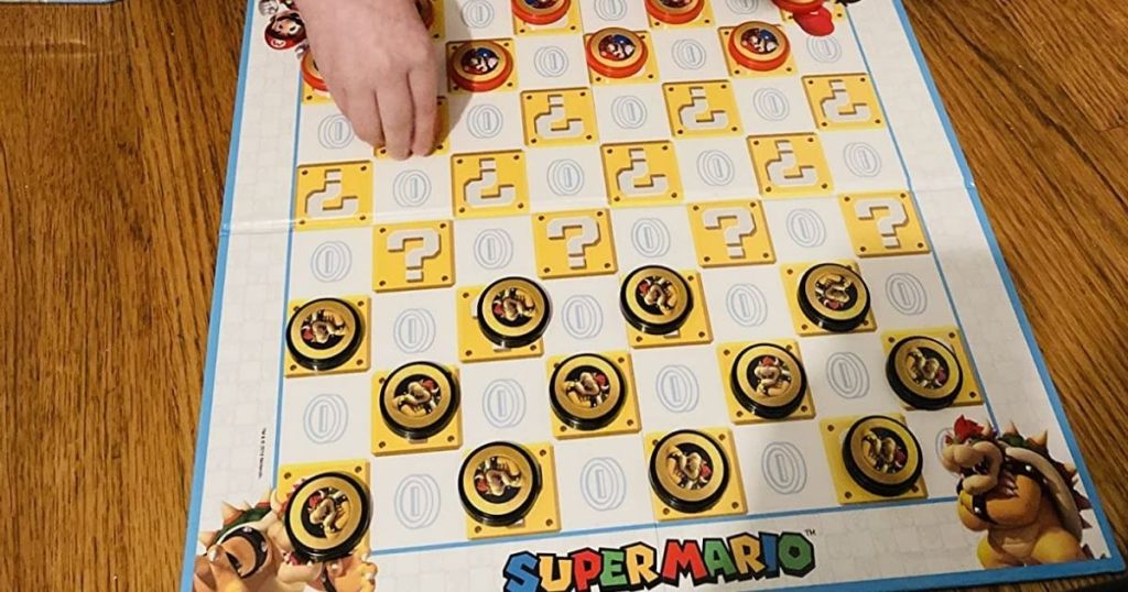 Super Mario Checkers board game