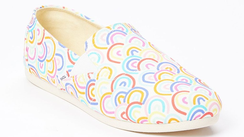 rainbow printed toms shoe