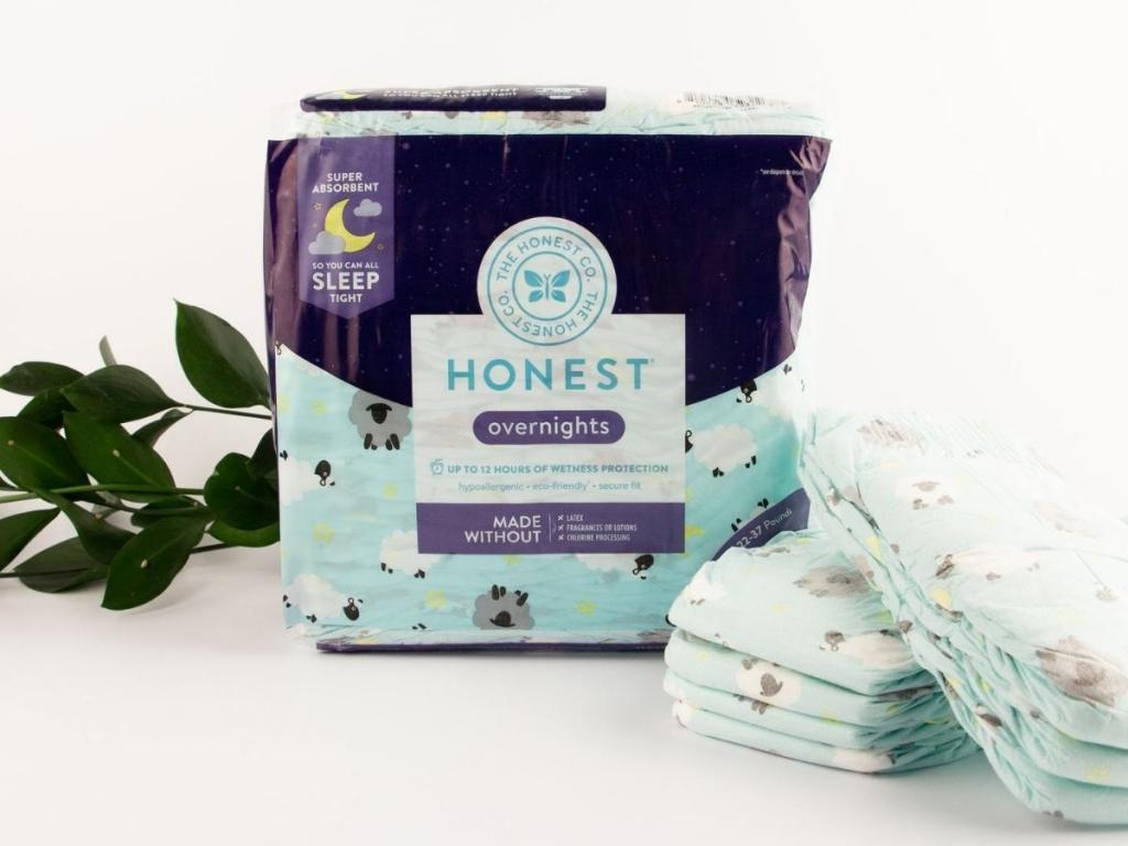 the honest company overnight diapers with packaging