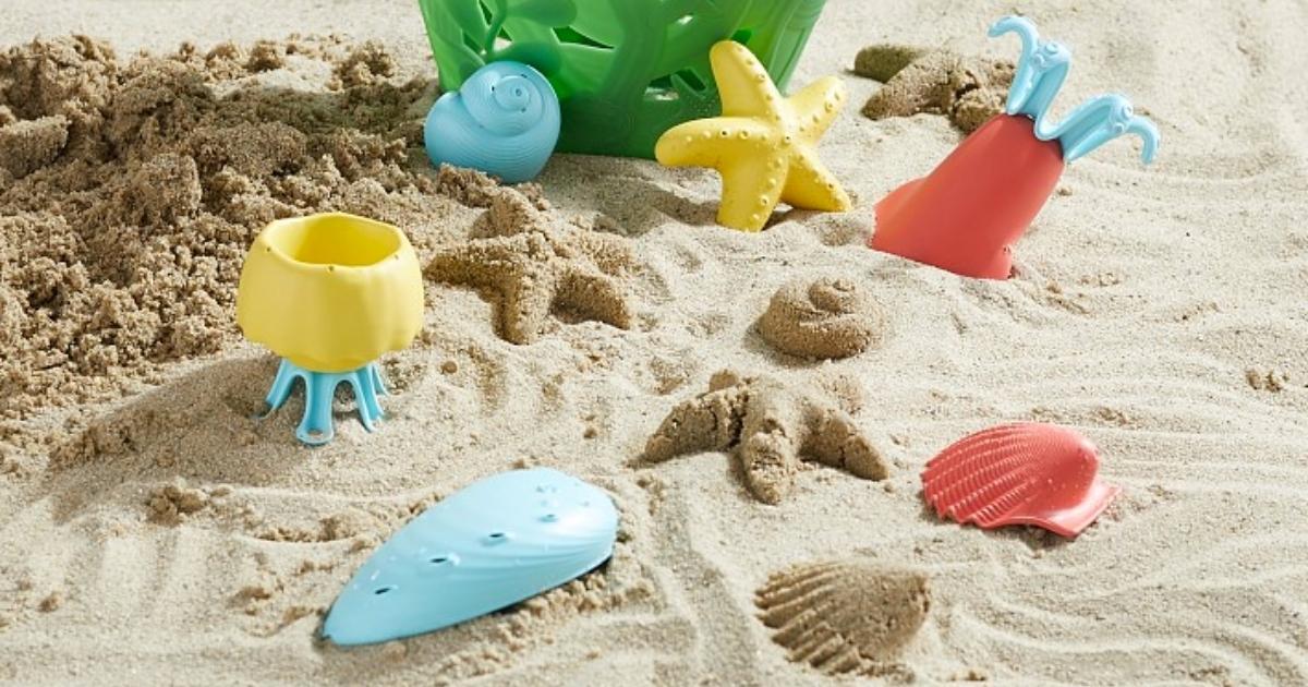 green toys tide pool 6 piece set in sand