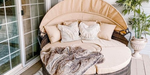 Wicker 5-Piece Daybed Sectional w/ Canopy Only $399.99 Shipped (Regularly $1,000)