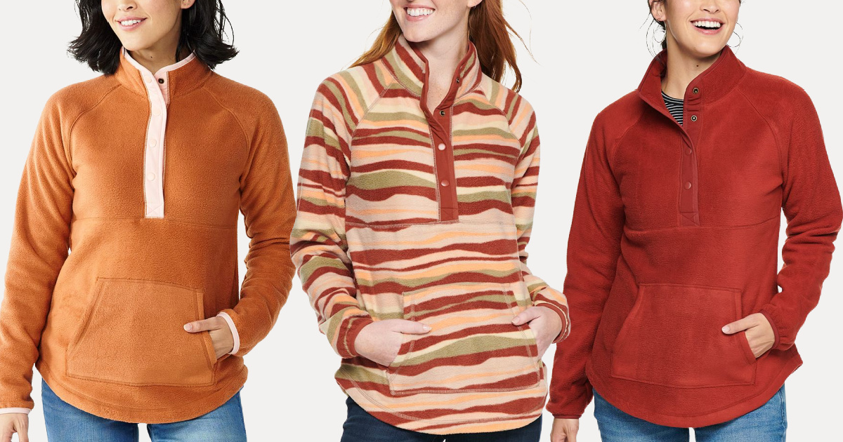 three stock images of women wearing pullover sweaters