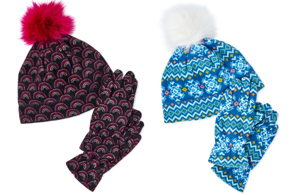 matching fleece hat and gloves sets