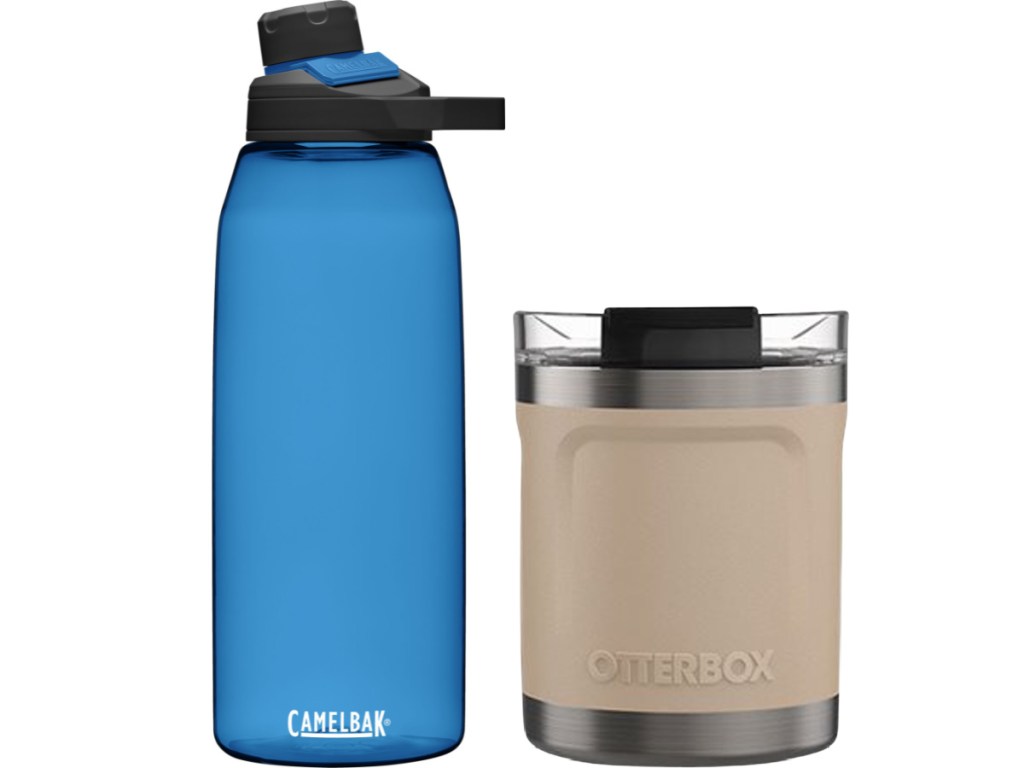 camelbak water bottle and otterbox mug