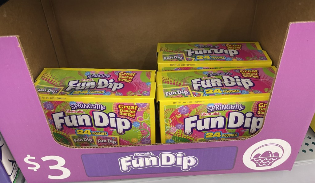 easter fun dip in box on shelf