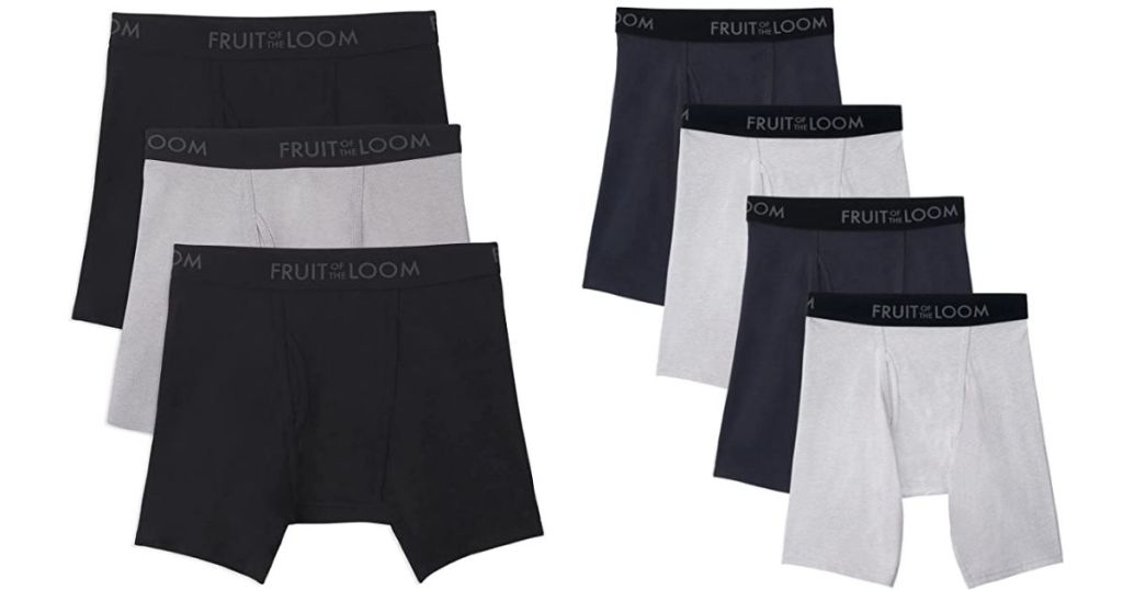 black and gray and navy and gray fruit of the loom boxer briefs