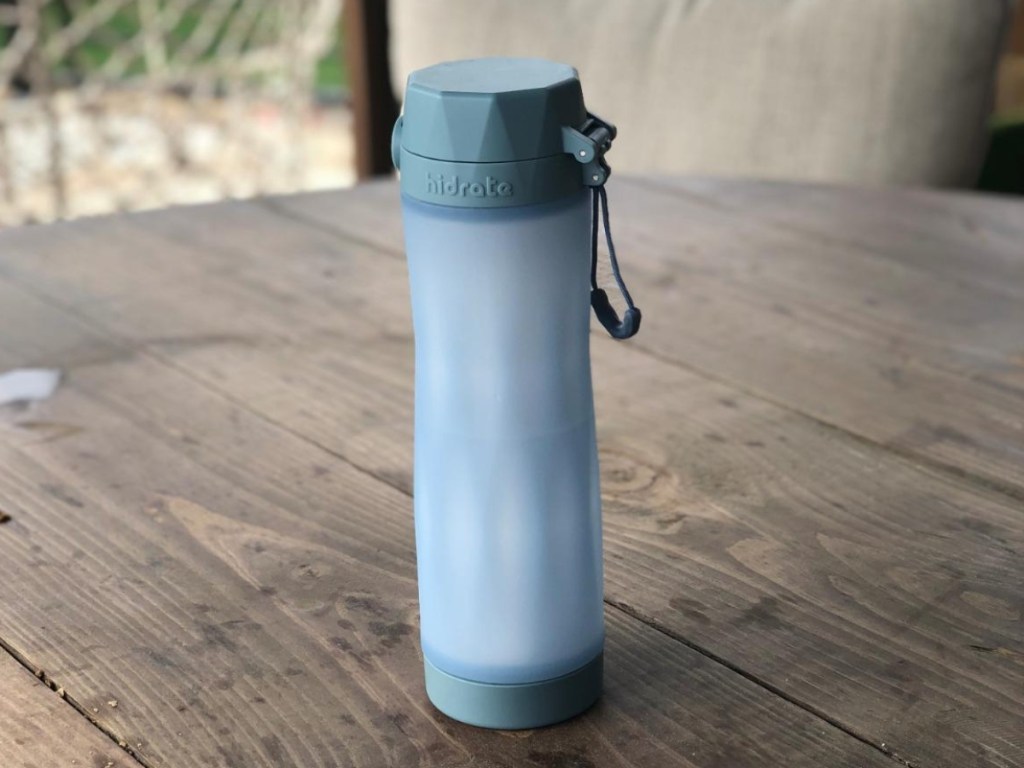 blue water bottle