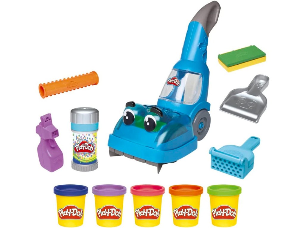 play doh vacuum with molding toys and play doh cans