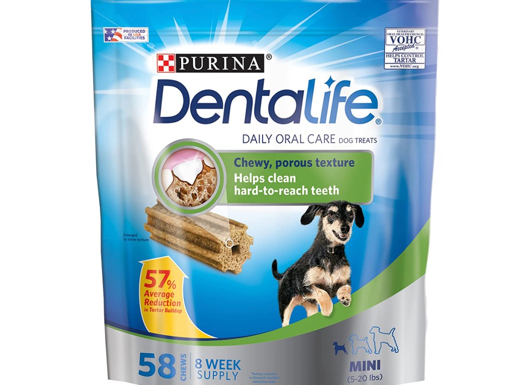 purina dentalife mini dog treats bag