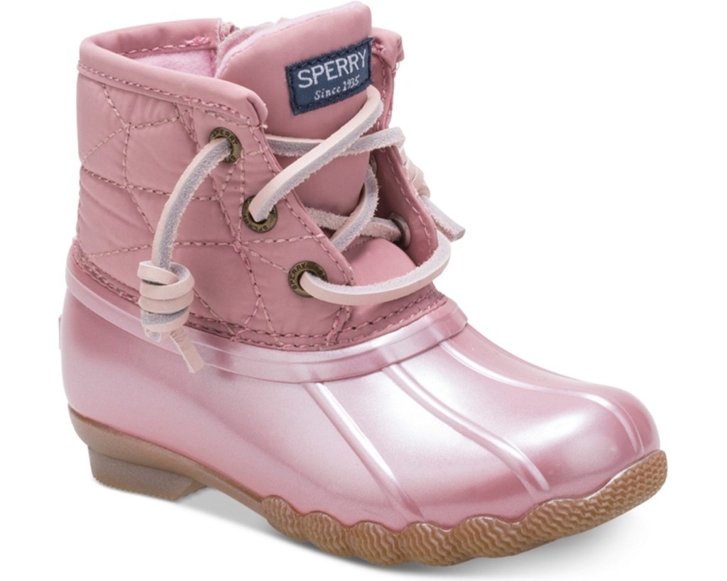 pink sperry toddler boots