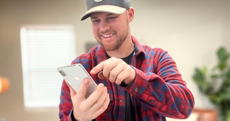 man holding an iphone