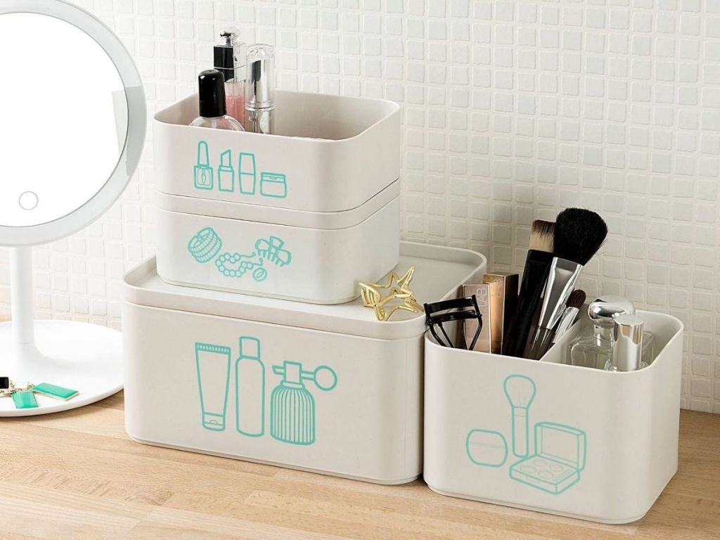 Allure Home Creations Recycled Plastic Multi-Function Storage Off-White