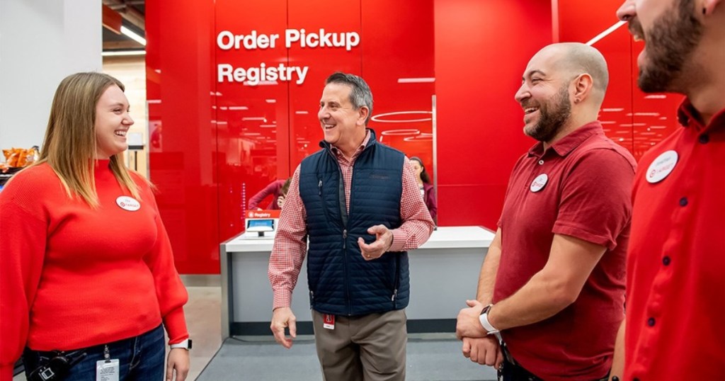 Target employees inside the store