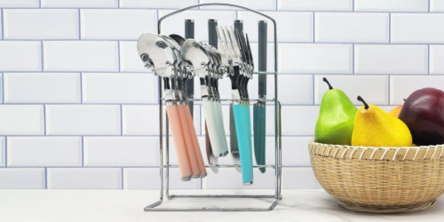 Flatware Set with Storage Rack Only $3 on Walmart.com (Reg. $14)