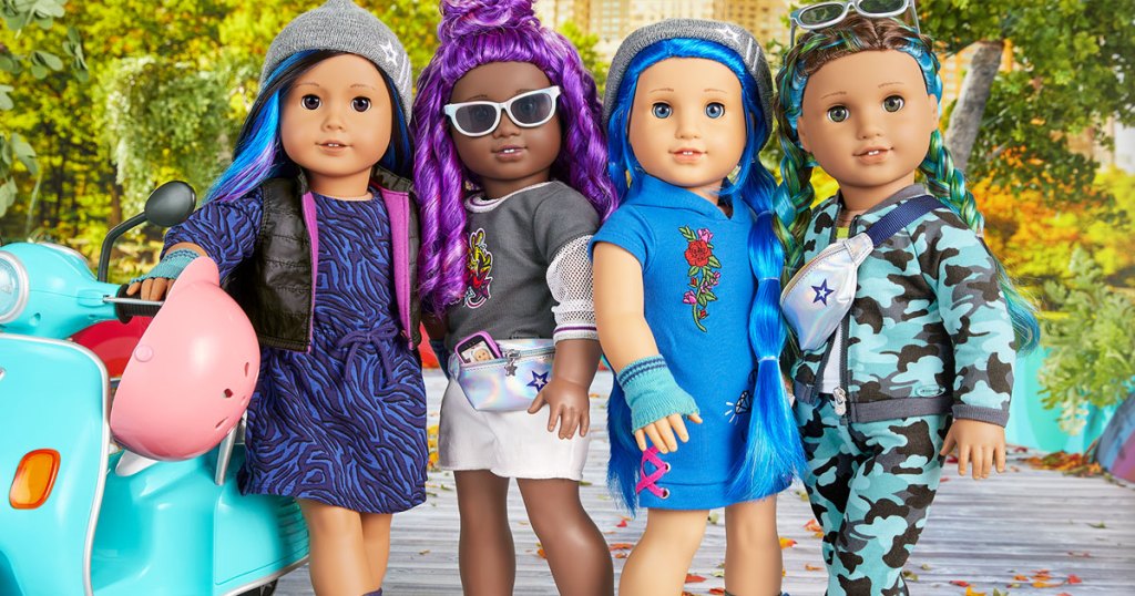 four american girl dolls