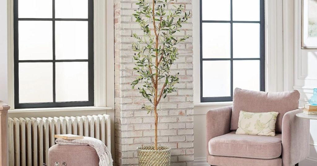 Artificial Olive Tree by a chair