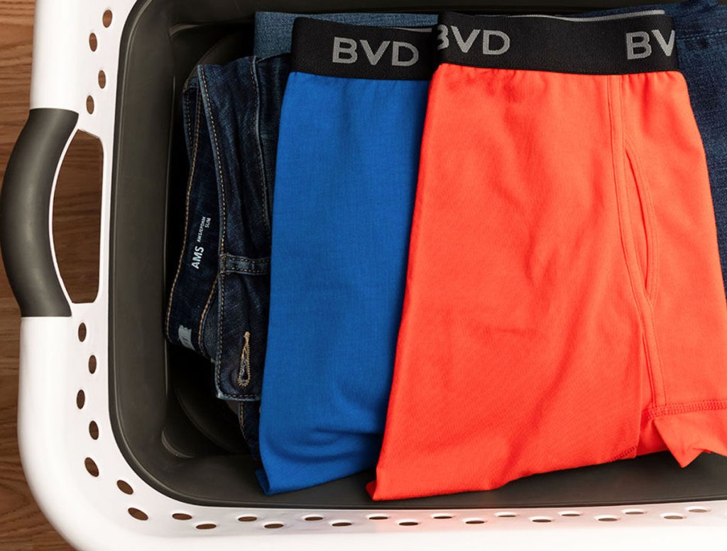 bvd briefs in laundry basket